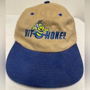 Vintage NOS Bit-O-Honey Low Profile Advertising Cap Strap back Blue Tan  Nissin